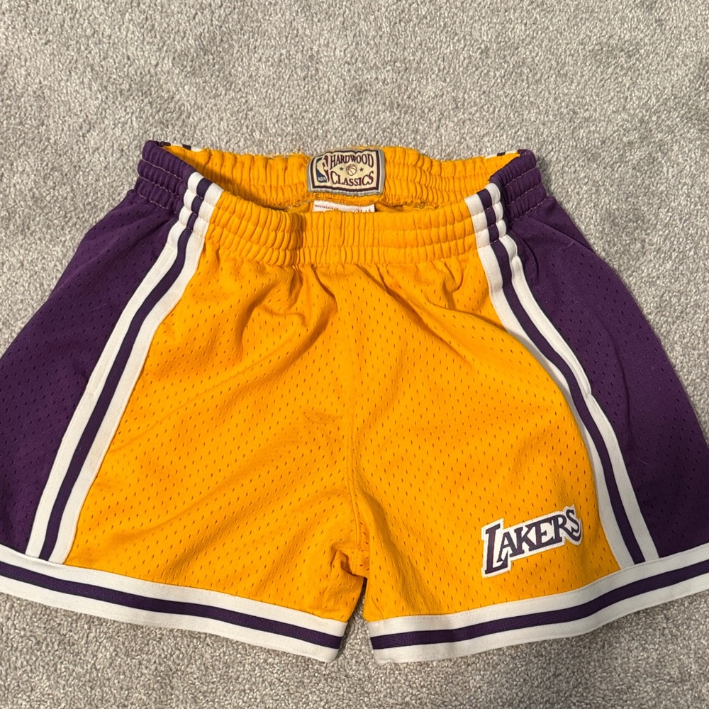 Mitchell & Ness Lakers Gold and Purple shorts